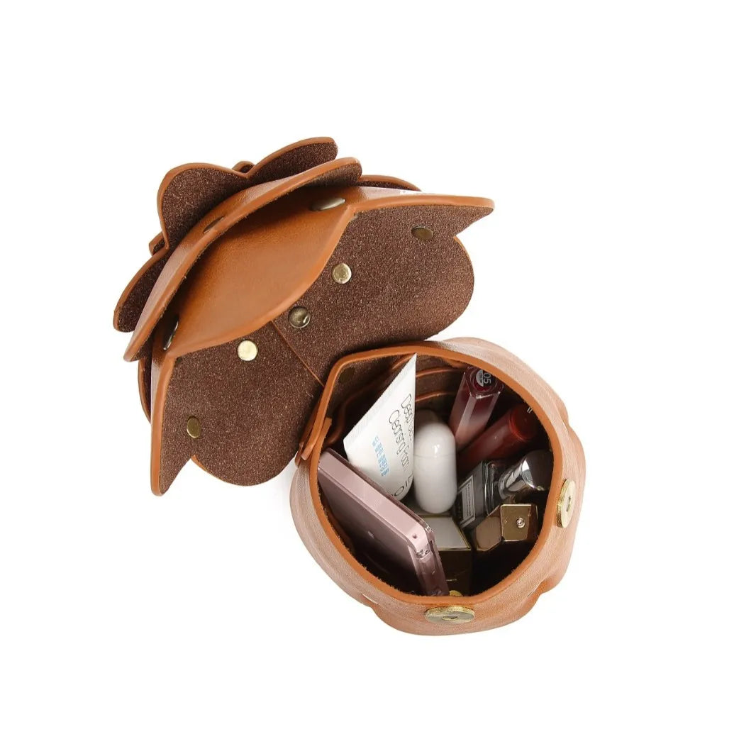 Men's Women's Fashion Personalized Creative Handbag Adult Unisex Retro 3D Pine Cone Shaped Shoulder Bag Couples Party Bag