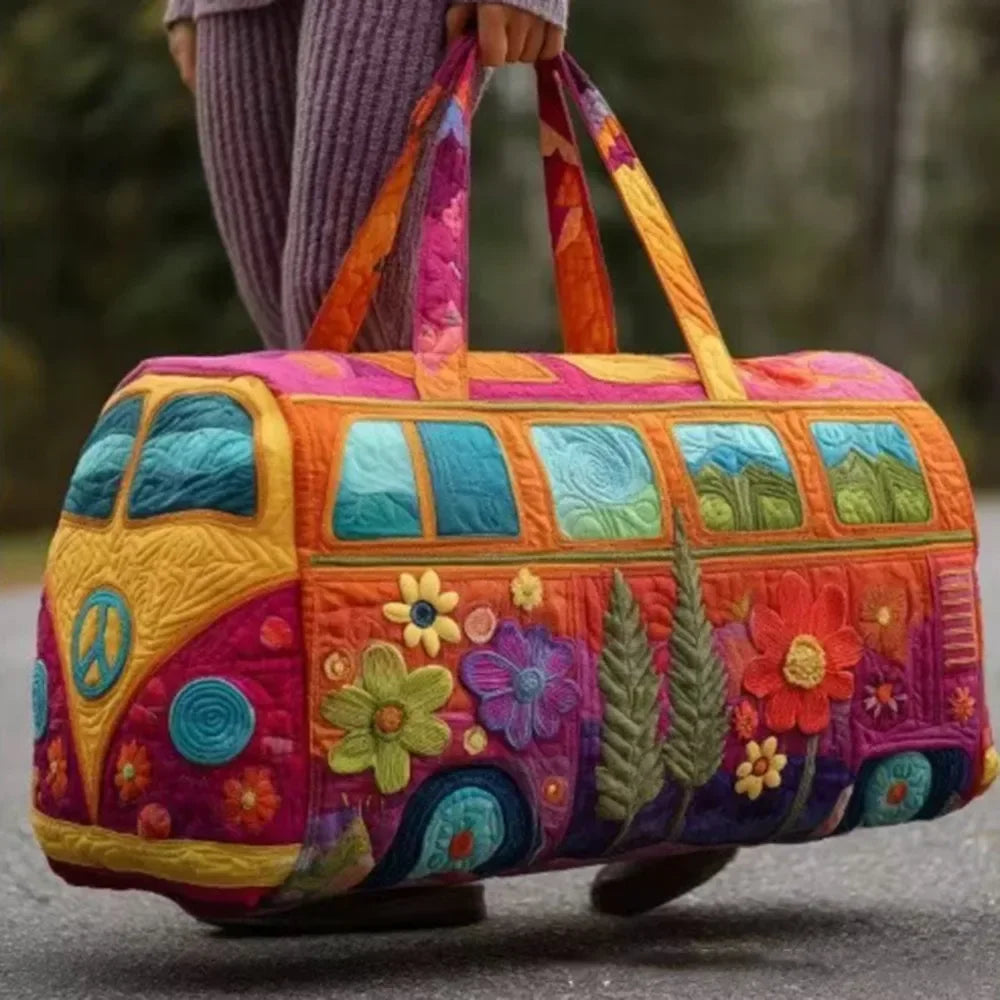 Adjustable Strap Quilted Duffle Bag 3D Quilting Craft Tote Bags Short-distance Handbag Large Capacity Travel Duffel Bag