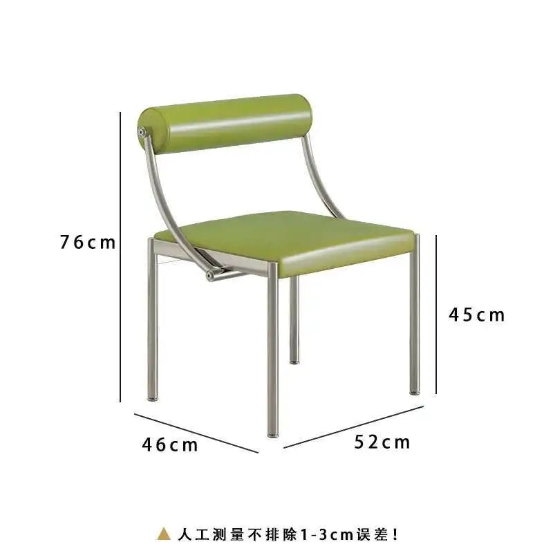 Designer Dining Chair Vintage Style Stainless Steel Study Bedroom Makeup Chair Dresser Furniture