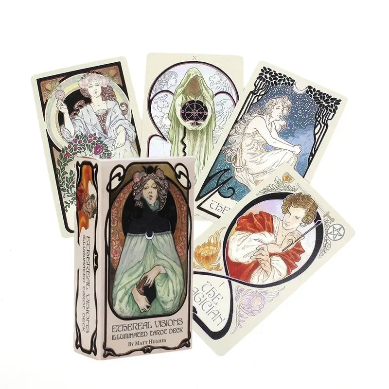 English Ethereal Visions Illuminated Tarot Cards Deck Board Table Games for Party Playing Card Entertainment Game Board Game