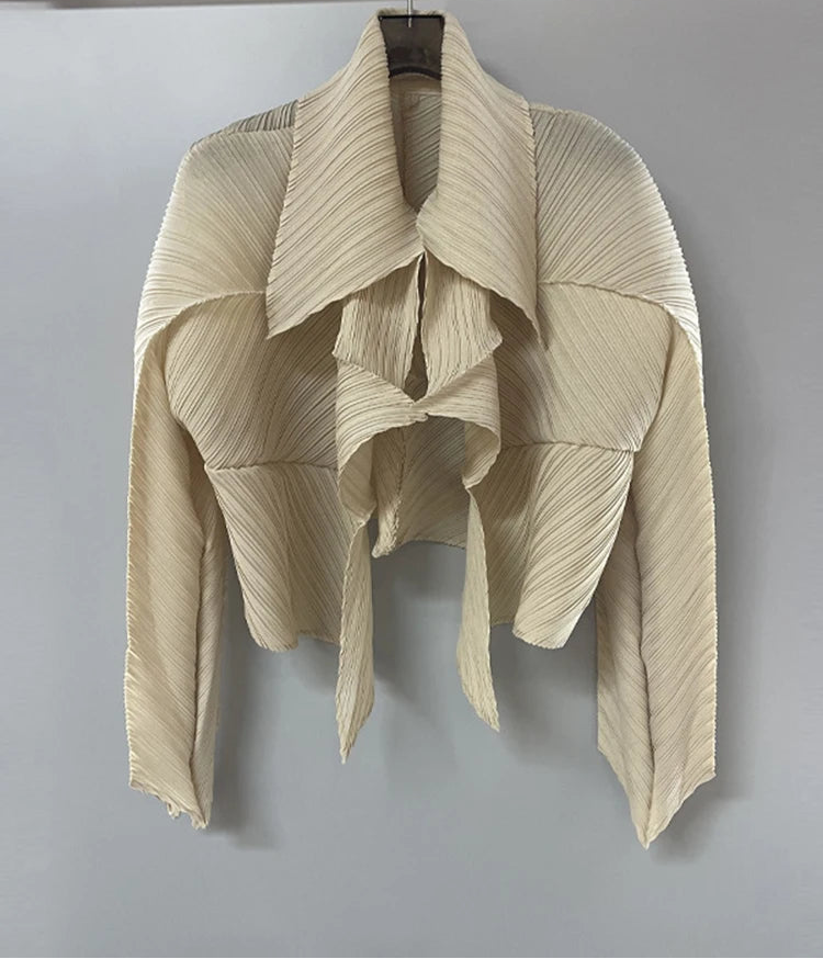 Women Irregular Jacket Coat Laple Open Stitch Short Style Full Sleeve Autumn Summer 2026 New Female Loose Casual 15KB745