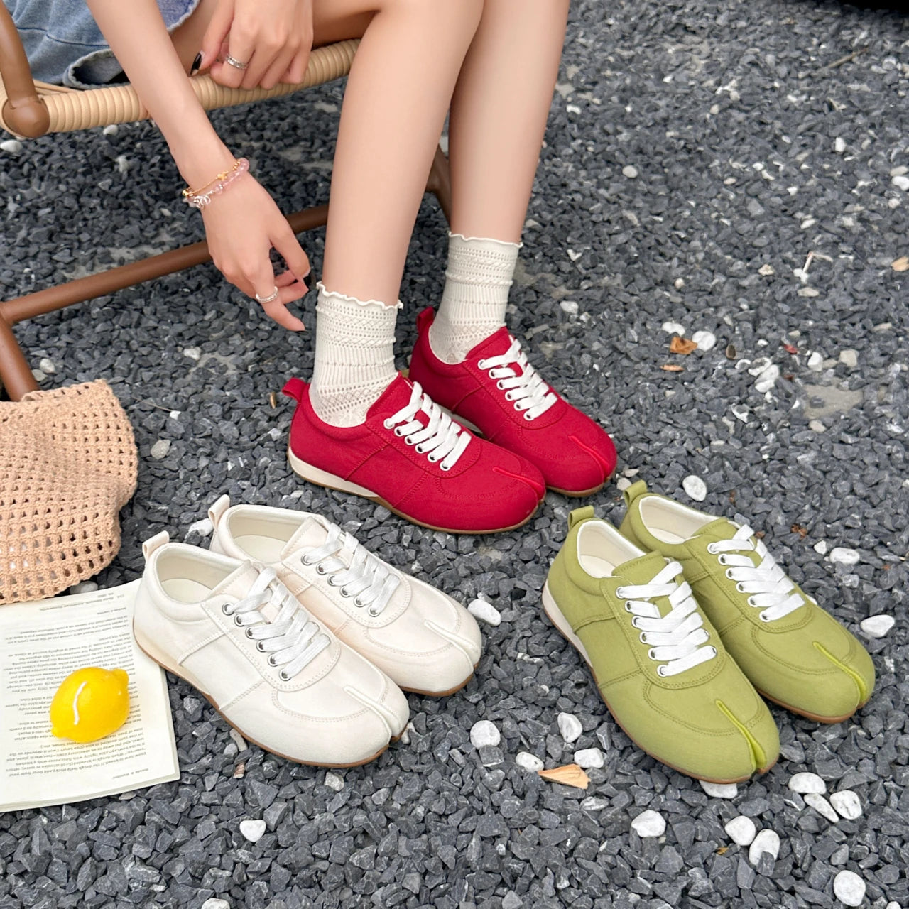 German Training Shoes Women's 2026 Summer Lace Up Forrest Gump Shoes Women's Split Toe Breathable Sports Shoes