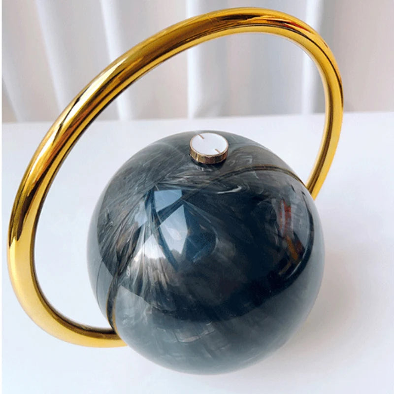 Fashion Bride Pearl White Round Metal Gold Women Luxury Evening Banquet Clutch Bag Wedding Purse Party Crossbody Day Handbag