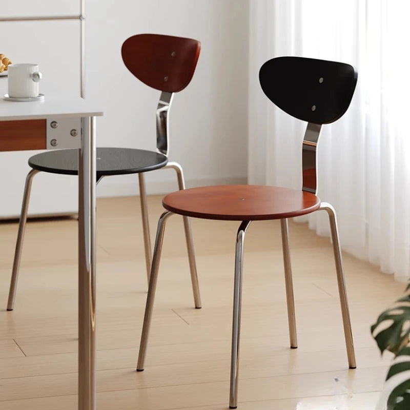 Mid-Century Solid Wood Chair Ergonomic Backrest Dining Desk Living Room Chair for Small Spaces Minimalist Home Furniture