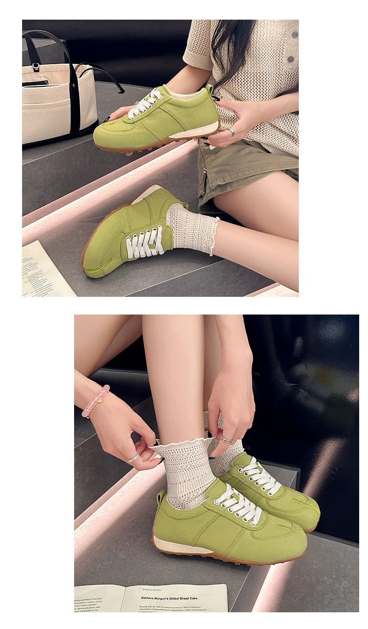 German Training Shoes Women's 2026 Summer Lace Up Forrest Gump Shoes Women's Split Toe Breathable Sports Shoes