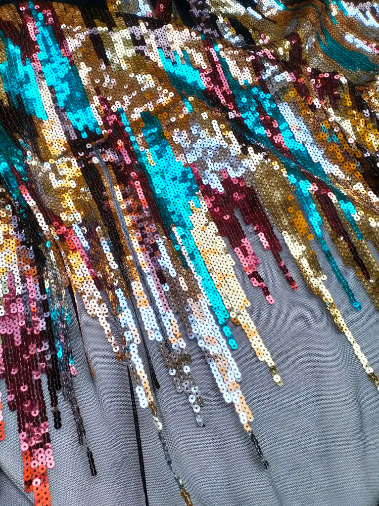 French Sequin Fabric with Irregular Stripe,Sparkly Paillette Fabric,Evening Party Dresses Cloth,120x90cm,Embroidery Fabric