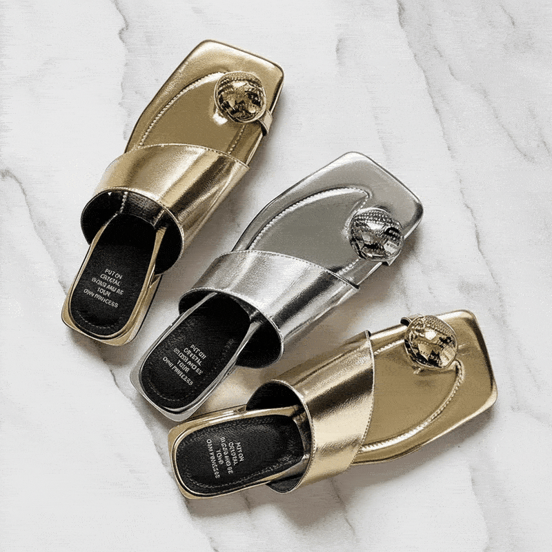 Genuine Leather flip-flops Slippers Young Women Fashion Low Heel Casual Slides For Ladies Dating Walk Shoes