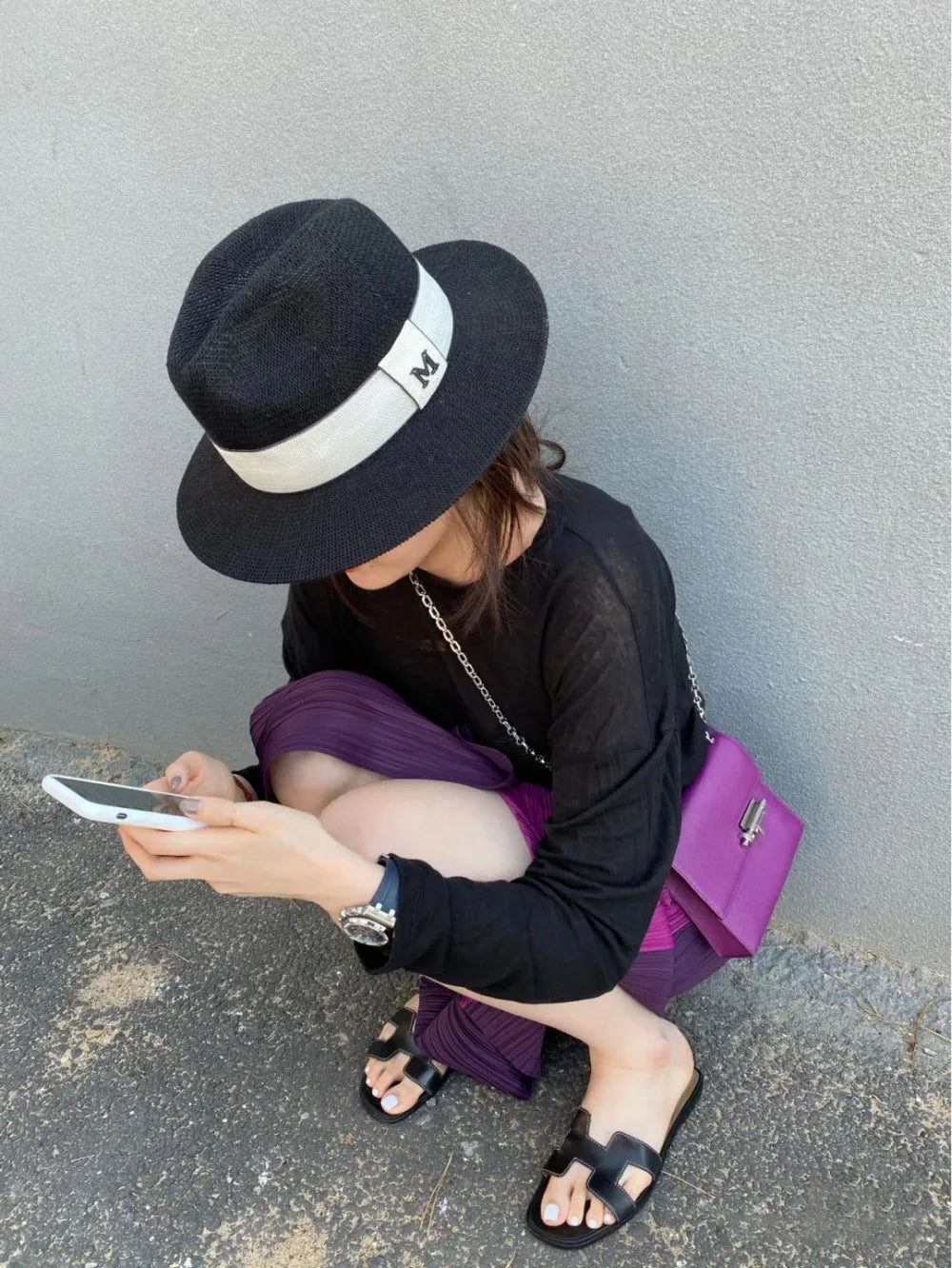 Miyake Pleated Skirt High Waist One Button Stitching Long Asymmetrical Skirt Two Piece Straight Korea Fashion Aesthetic Clothes