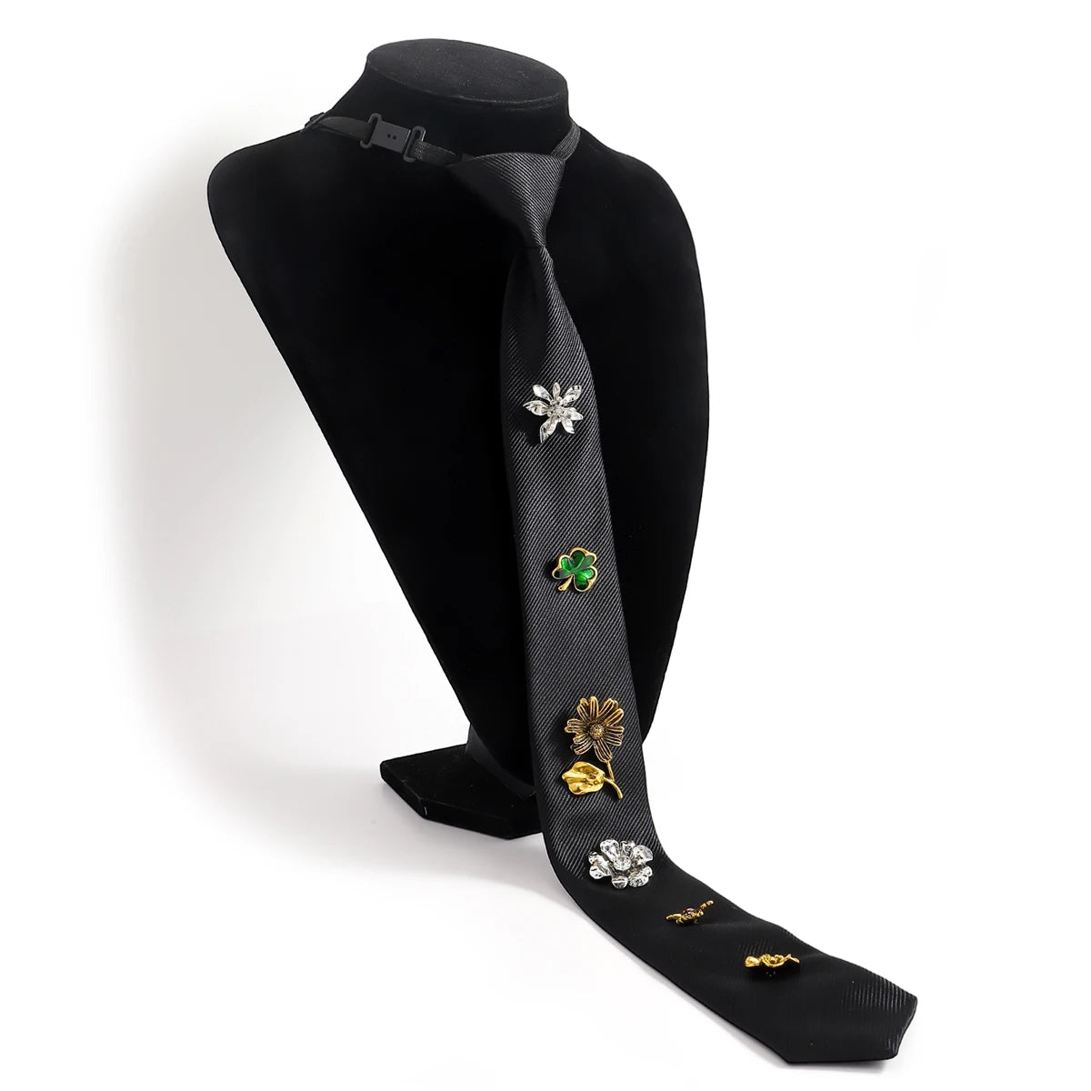 ZAA Autumn Trendy Flower Insect Tie European and American Exaggerated INS Style Light luxury With Multiple Elements Tie