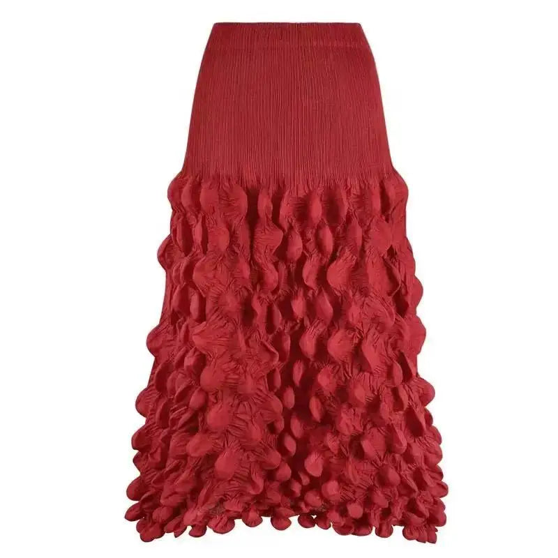 Miyake Fold 2025 Summer New Women's Bubble Skirt Korean Fashion Designer Loose Street Wear Half Body Skirt