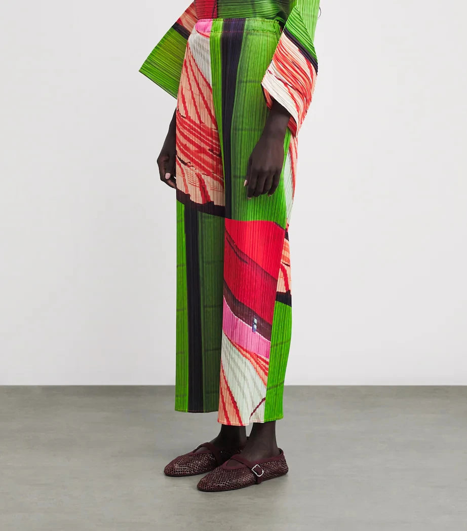 Miyake Pleated Spring And Summer New Women's Pants Printed Casual Pants