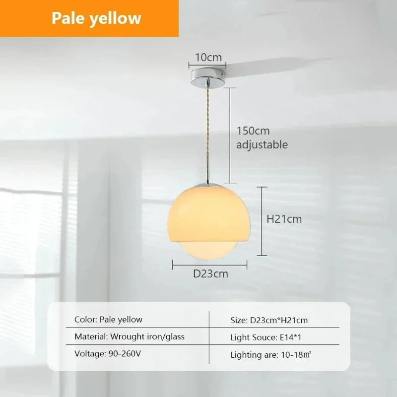 Retro 60s Pendant Lights for Restaurant Cafe Bar, Bedroom, studio, Hotel, living room, office,. Hanging Lamp Ceiling Chandeliers Orange Round Ball Decoration