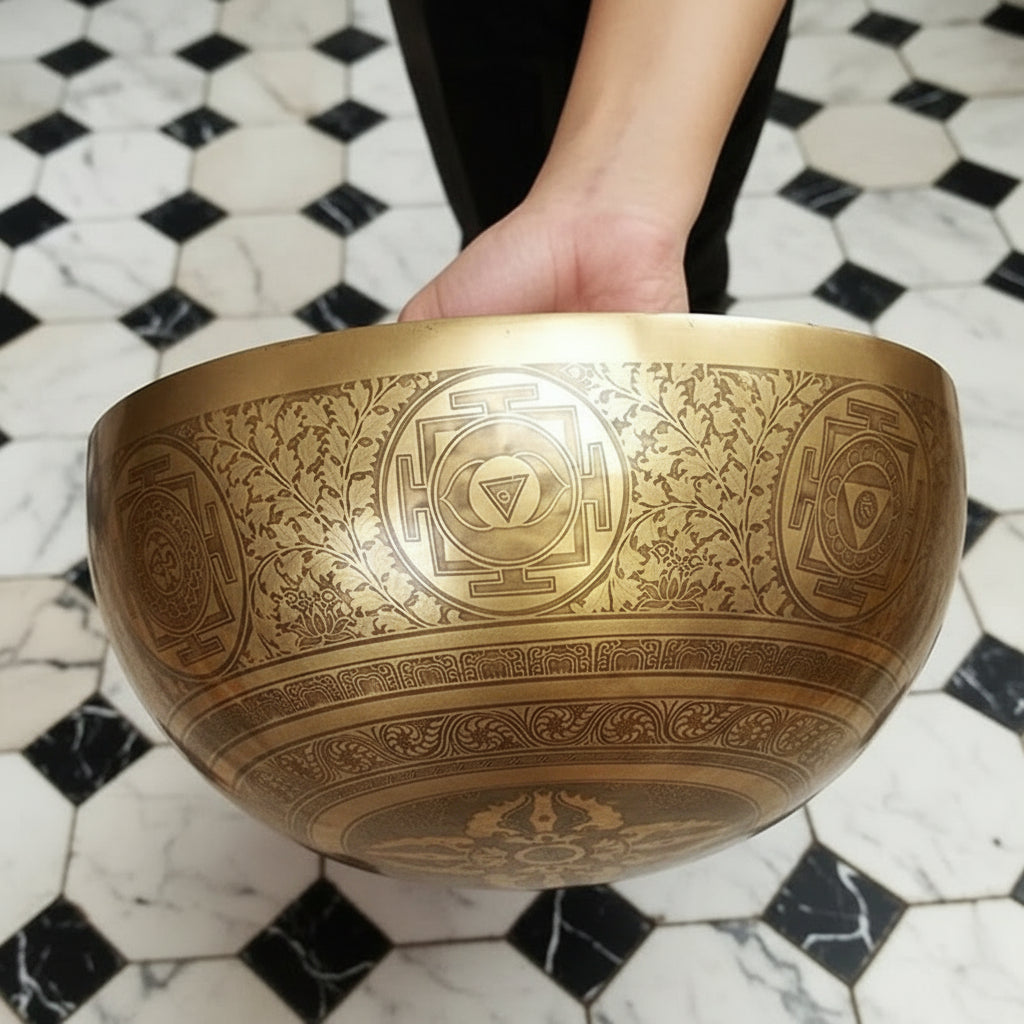 Nepal Handmade Brass Tibetan Bowl Large Foot Massage Bowl Professional Foot Massage Bowls Meditation Singing Bowl Percussion