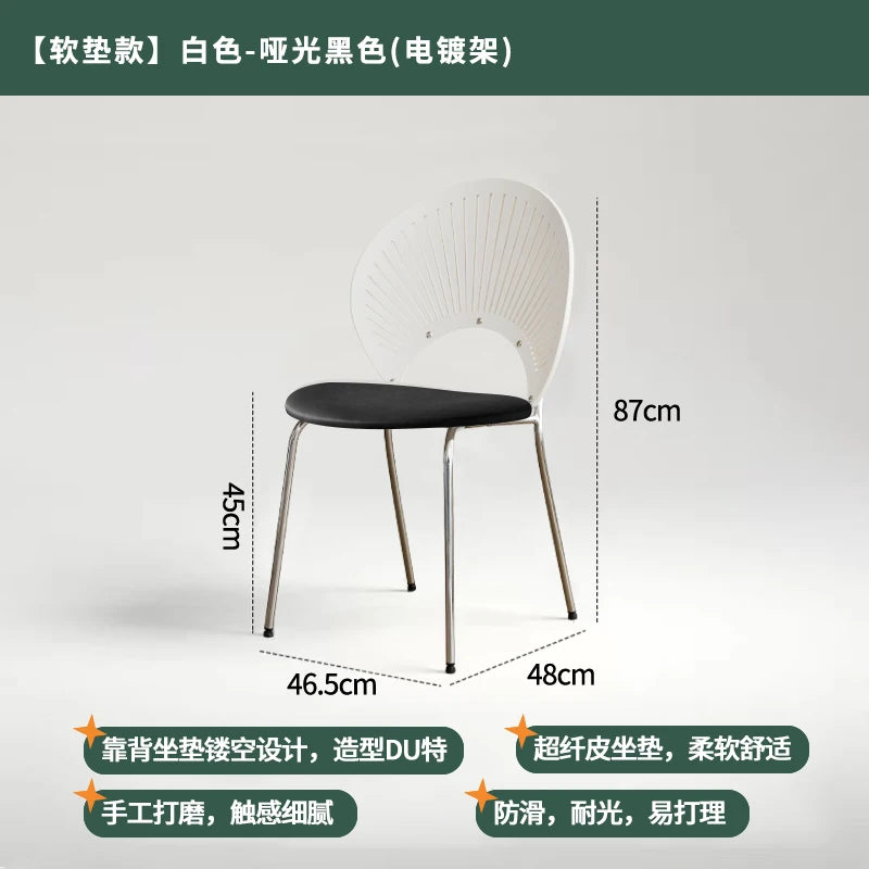 Home Furniture Restaurant Dining Chairs Living Room Leisure Chair Customized Stainless Steel Chairs Single Backrest Armchair