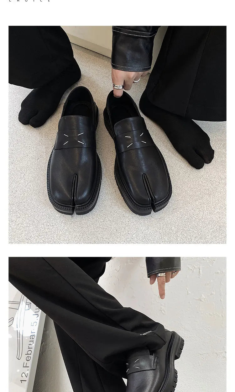 2026 New arrival Split Toe Shoes Tabi Shoes Loafer for Men and Women Split Toe Thick Sole Casual Genuine Leather Shoes