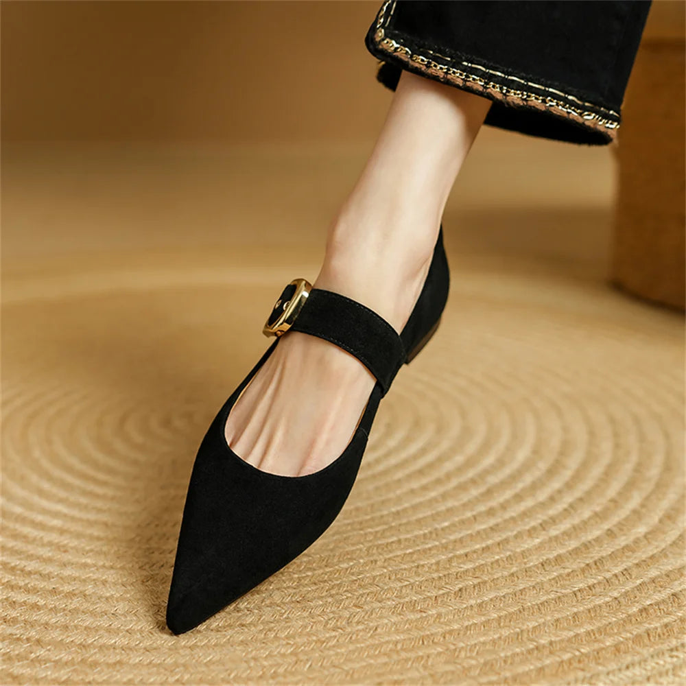 Dilalula Classic Retro Women Flats Buckles Loafers Suede Quality Metal Decoration Casual Shoes Ladies Fashion Dress Mocasines