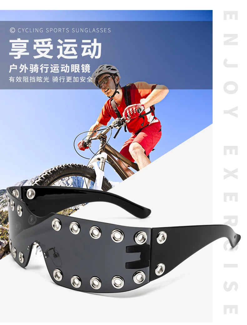New 2026 Luxury Trendy Diamond Rimless Rhinestone Sunglasses Women Punk Shield Wrap Sun Glasses Vintage One-Piece Shades Goggle