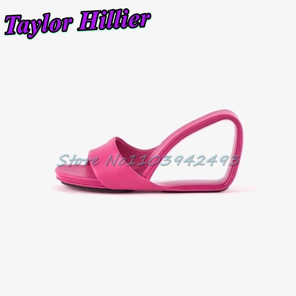 Candy Color Heeled Sandals Open Toe Heels Strange Style One Strap High Heel Women Luxury Designer Shoes Summer Patchwork Mules