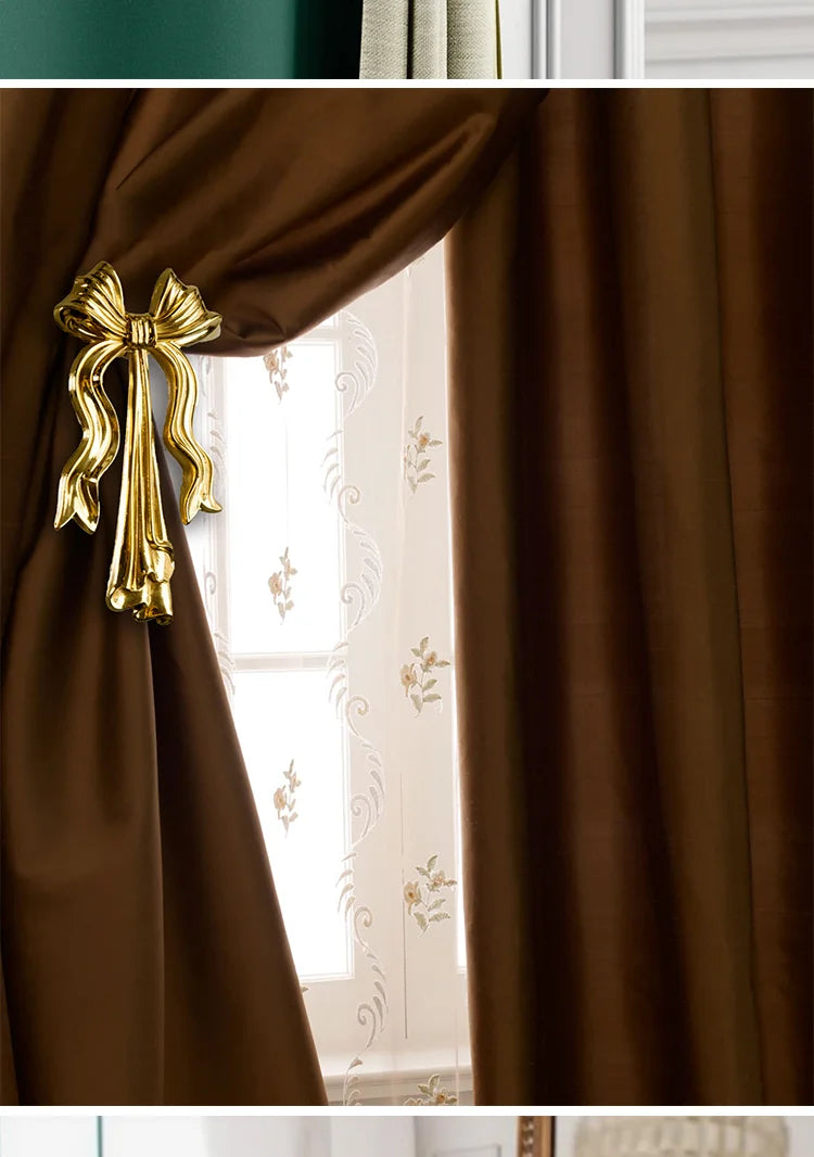 Luxury Brass Curtain Hook Retro Gold Wall Mounted Hanger for Bedroom Living Room Entryway Decor Elegant Hardware Accessories