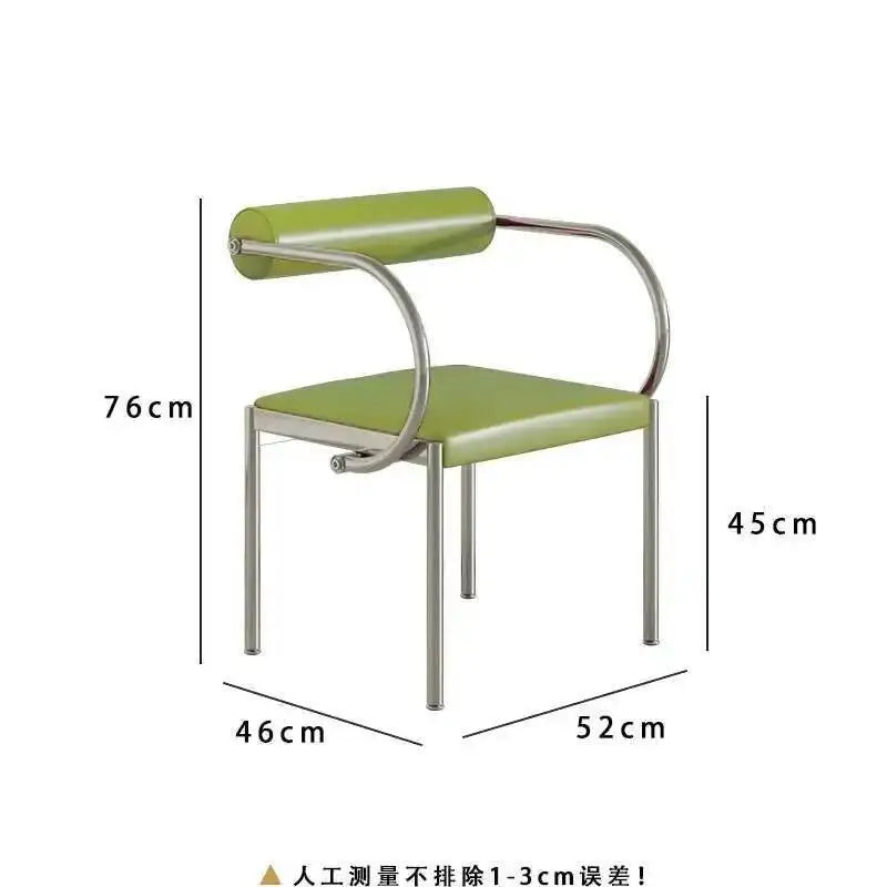 Designer Dining Chair Vintage Style Stainless Steel Study Bedroom Makeup Chair Dresser Furniture