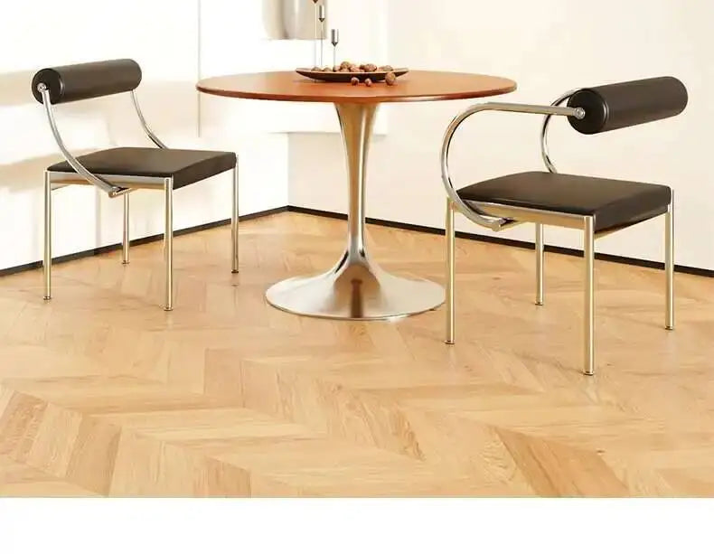 Designer Dining Chair Vintage Style Stainless Steel Study Bedroom Makeup Chair Dresser Furniture
