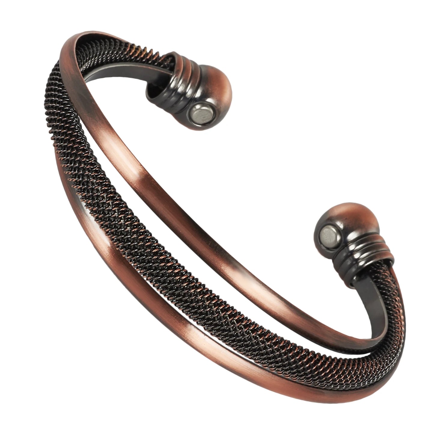Vinterly Pure Copper Bracelets Magnetic Adjustable Open Cuff Vintage Flowers High Magnet Bangles Health Energy Jewelry Resizable
