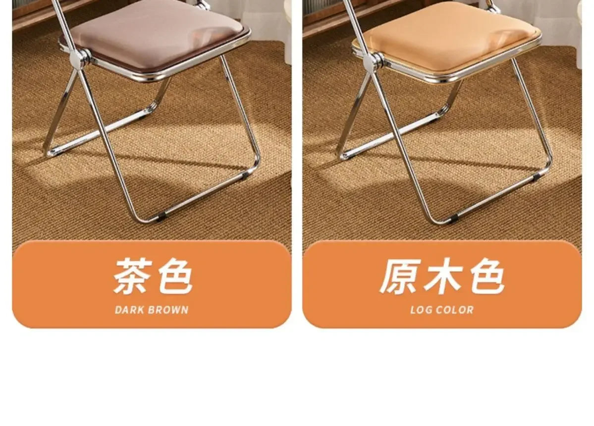 Nordic Rattan Home Comfortable Dining Chair Long Sitting Comfortable Chairs Creative Folding Chair Leisure Retro Backrest Stools