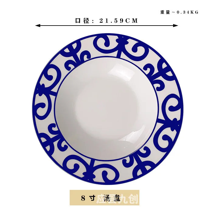 3 Color Ceramic Plate Hand-Painted Red Art Creative Round  Tableware Dinner Plates Set Charger Plates for Wedding Pasta Plate