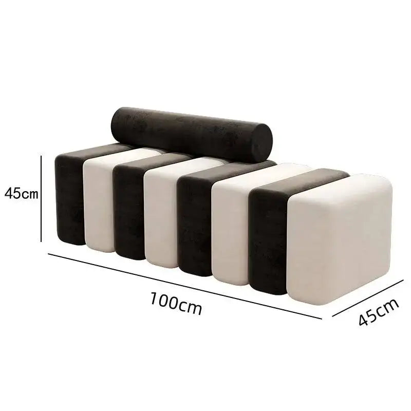 Bedside Bench Modern Creative Reception Coat Chair Light Luxury Fabric Casual Shoes Changing Stool 80x45x45cm