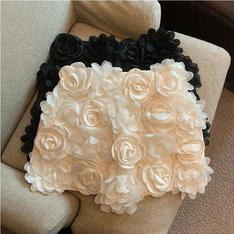 Spring Women Temperament Package Hip Black Three-dimensional Rose Skirt Female Sweet Fashion Y2k A Line Mini Kawaii Skirts