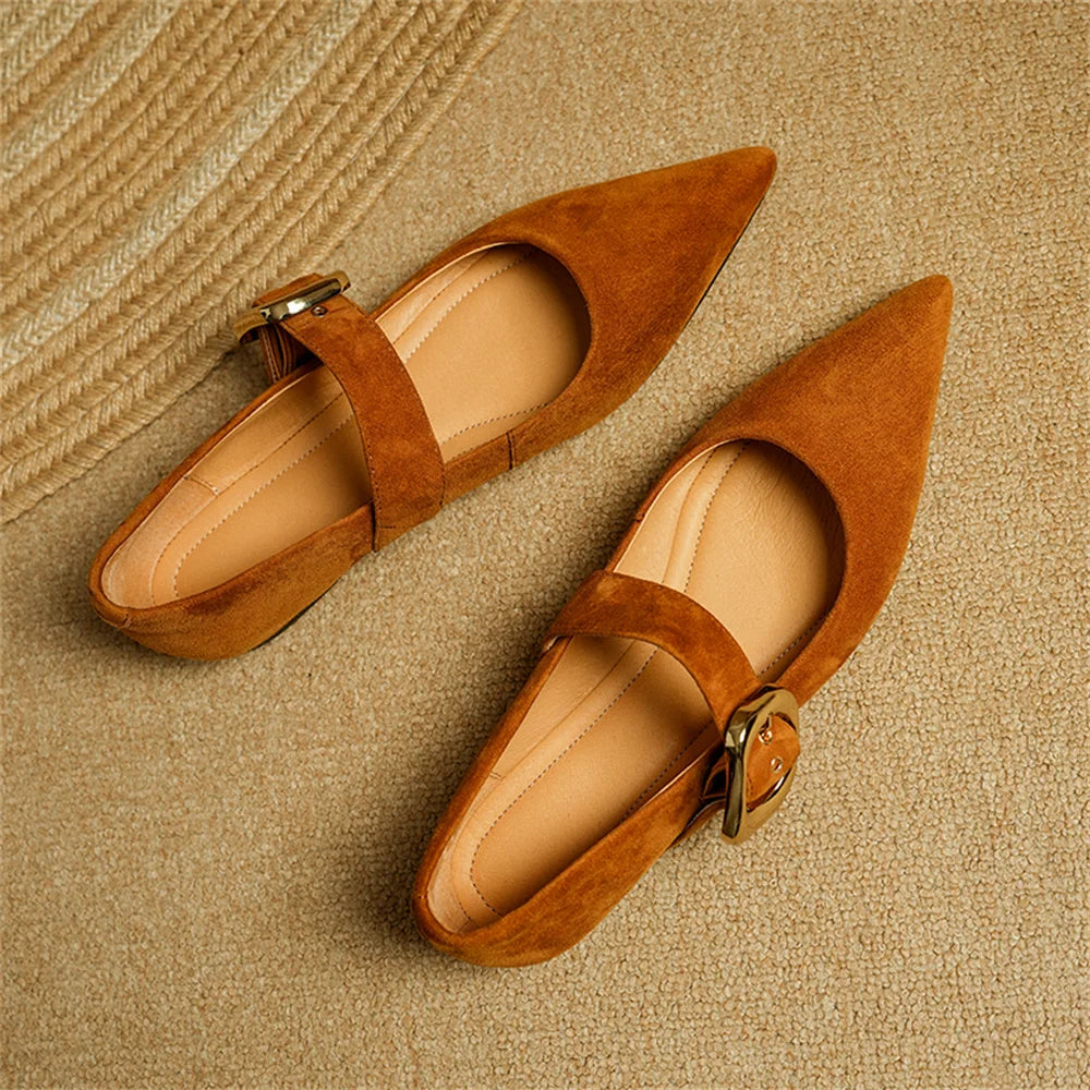 Dilalula Classic Retro Women Flats Buckles Loafers Suede Quality Metal Decoration Casual Shoes Ladies Fashion Dress Mocasines