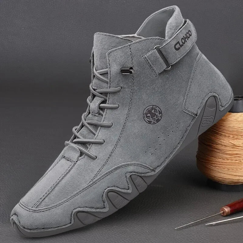 Men's Genuine Leather Shoes Ankle Boots 2024 Men Sneakers Outdoor Light Lace-Up Casual Shoes Fashion Loafers Winter Warm Boots
