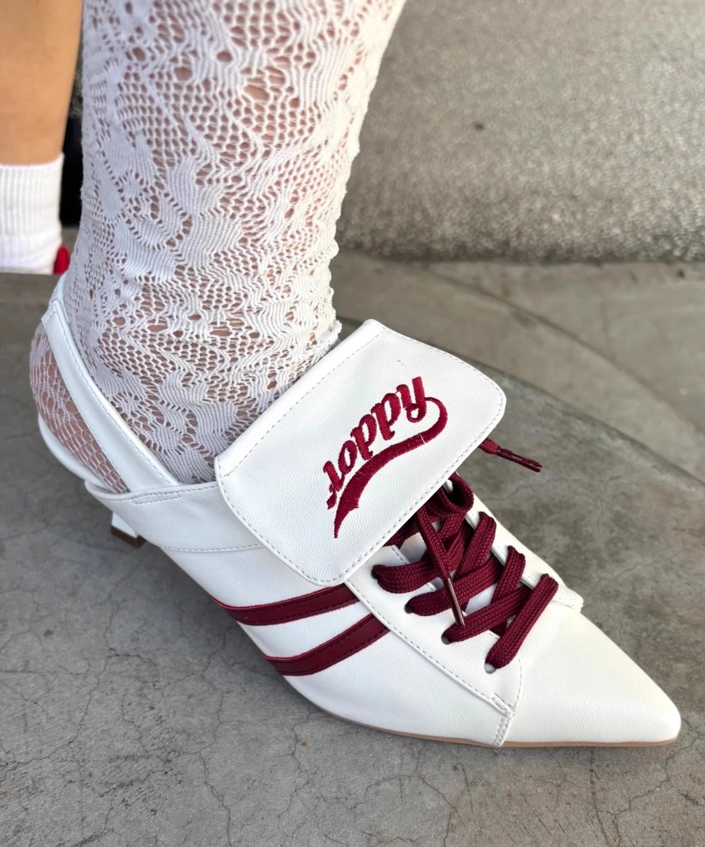 Niche Japanese Style Women's Sports High-heeles College Girls Pointed Mesh Strap Sport Single Shoes Strap Temperament High Heels