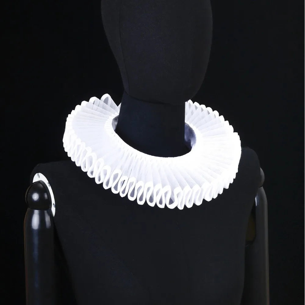 Detachable Shakespeare Neck Ruffled Collar Vintage Elegan Renaissance False Collar Victorian Costume Retro Ruff Collar