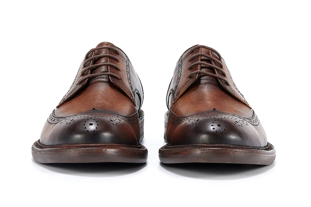Men's Full-grain Genuine Leather Formal Dress Shoes Soft Comfortable Business Casual Footwear Classic Men's Footwear