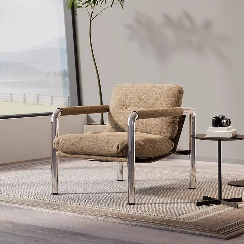 MOMO New Italian-style Bauhaus Lounge Chair Living Room Lazy Single Sofa Chair Light Luxury Premium Feeling Sofa Chair
