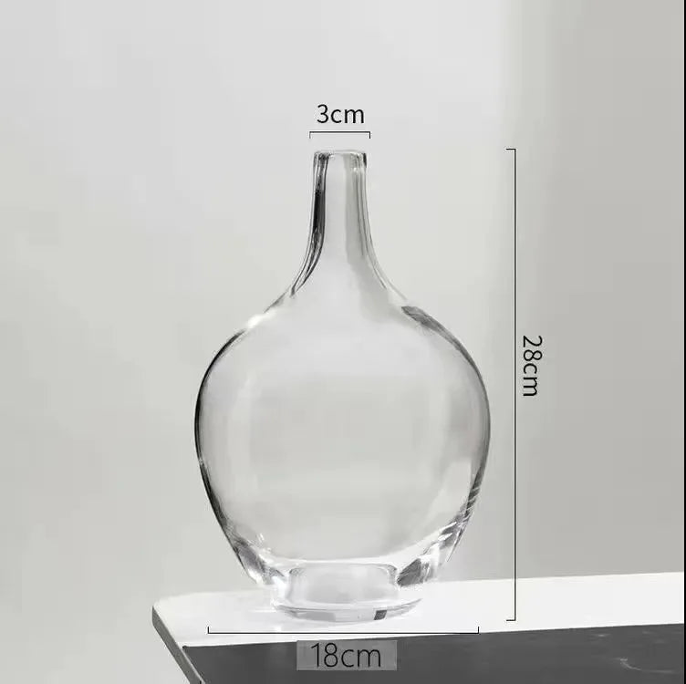 Japanese Style Big Belly Clear Glass Vase Living Room Decoration Simple Ins Home Room Decoration Wedding Decoration