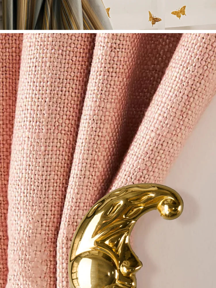 Luxury Brass Curtain Hook Retro Gold Wall Mounted Hanger for Bedroom Living Room Entryway Decor Elegant Hardware Accessories