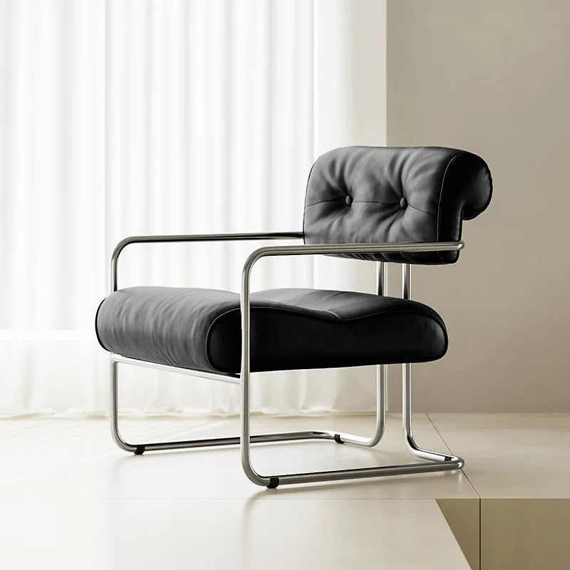 Single Chair Lounge Dining Chair Stainless Steel French Negotiation Balcony Lounge Chair