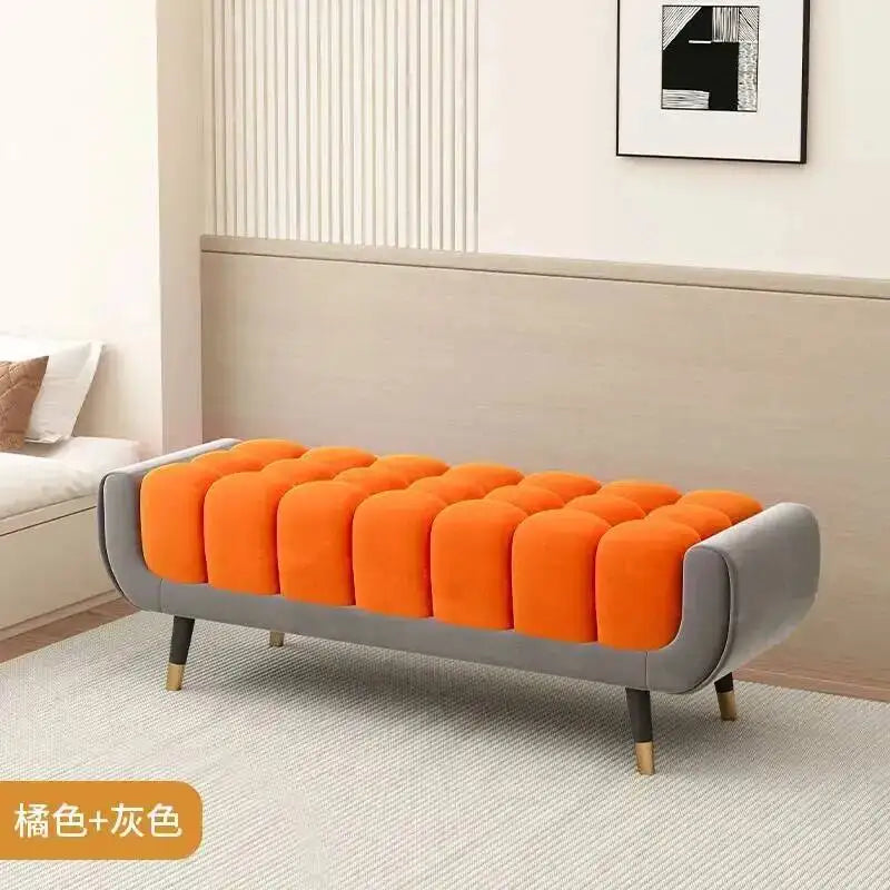 Living Legs  Luxury Entryway Tapered Velvet Bedroom Tufted Bench for Bench Room Upholstered Plump Cushion