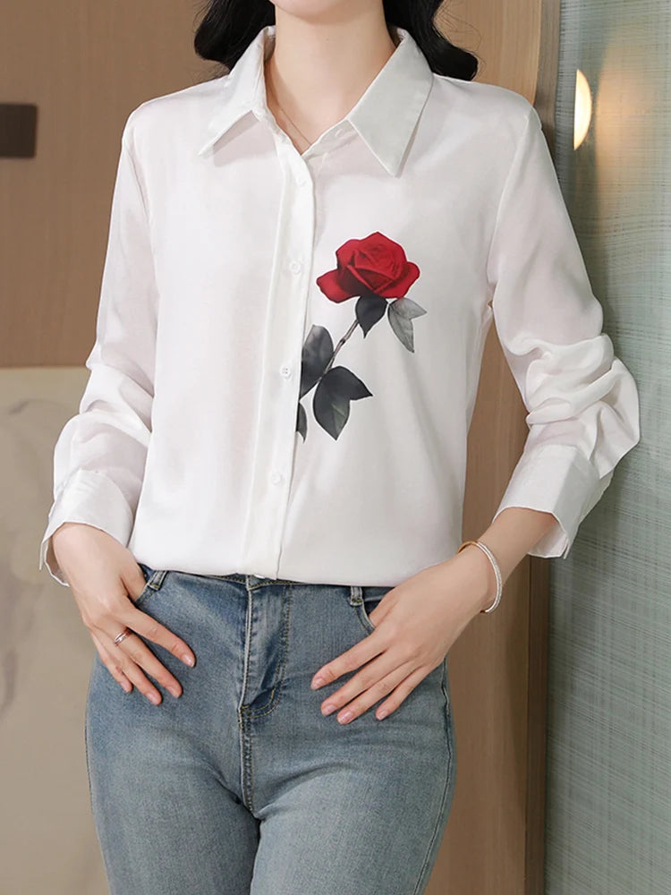 New Spring Women Blouse office ladies shirts Fashion printed tops blusa mujer