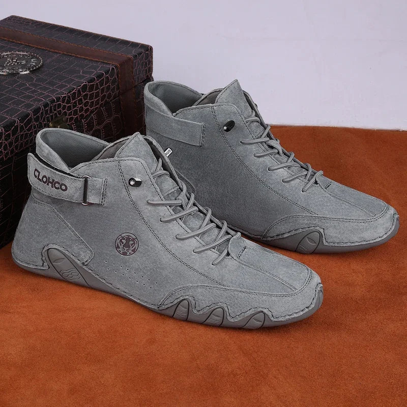 Men's Genuine Leather Shoes Ankle Boots 2024 Men Sneakers Outdoor Light Lace-Up Casual Shoes Fashion Loafers Winter Warm Boots