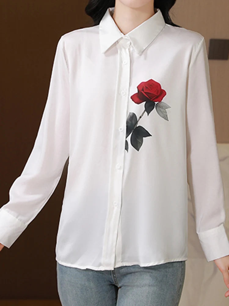 New Spring Women Blouse office ladies shirts Fashion printed tops blusa mujer