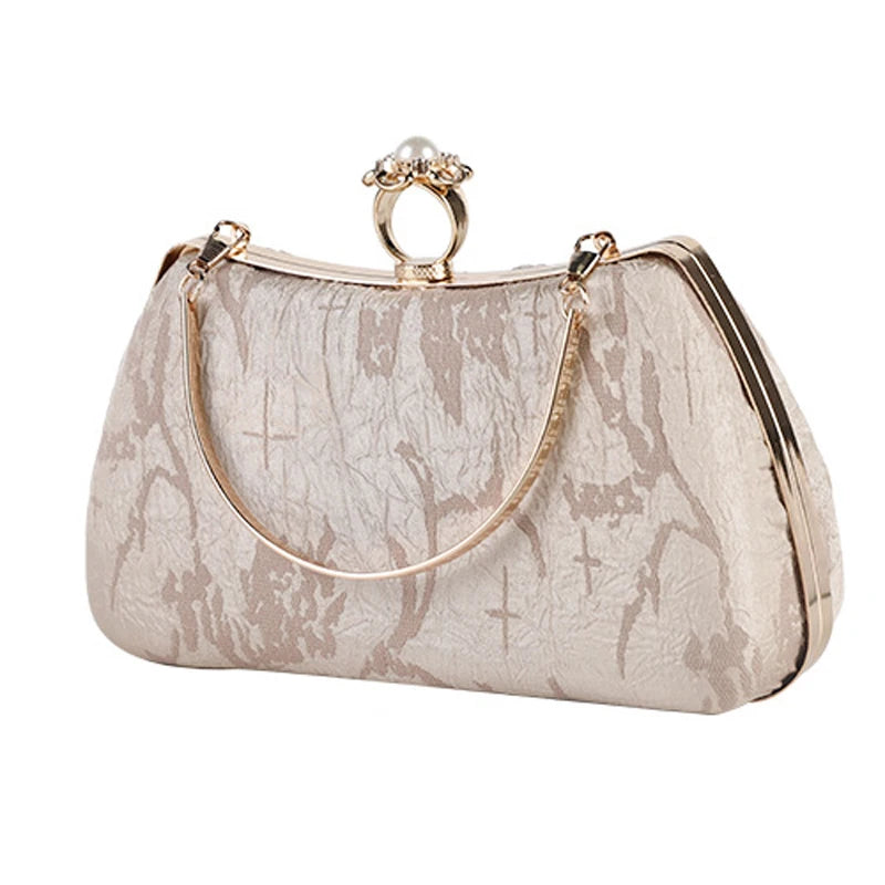 Yellow Clutch Purse Luxury for Women Wedding Luxury Designer Handbags Pearl Fashion Crossover Shoulder Bag for Party Wallets
