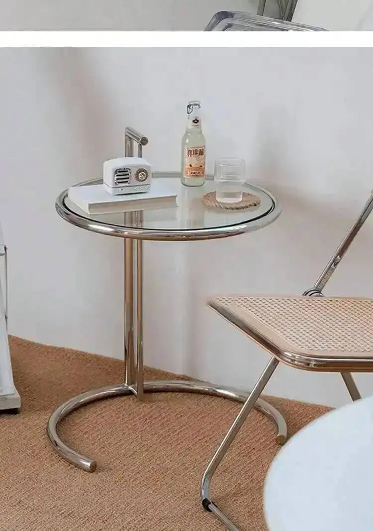 End Adjustable Table C-shape Glass Sofa Coffee Table Room Nordic Side Lift Design Living Stainless Steel Furniture