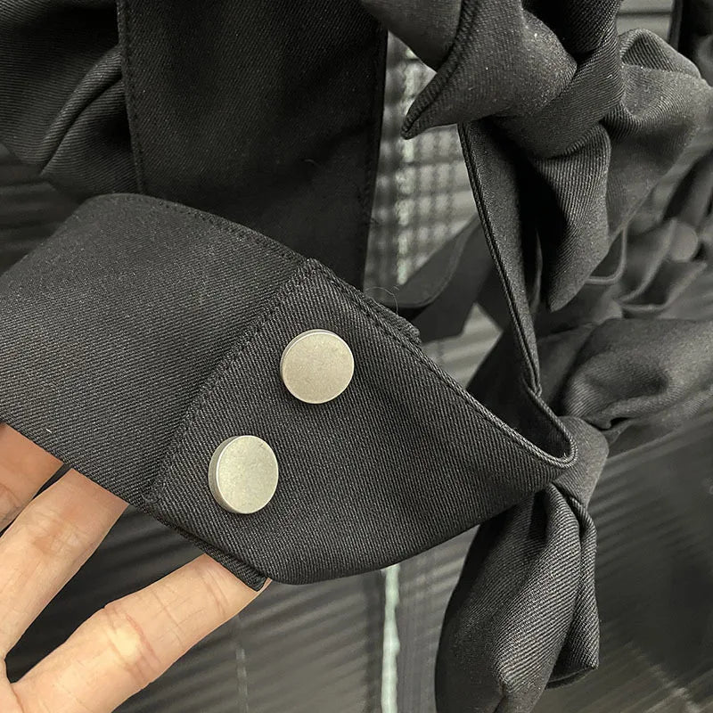 DEAT 2025 Summer Fashion Bow Decoration Vest For Women Niche Design Versatile Black Tank Tops Female Trendy New Items 11A04652