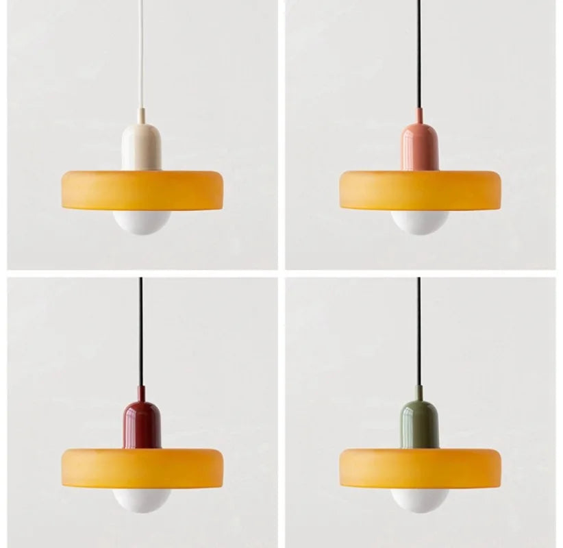 Modern Glass Pendant Lights Kitchen Restaurant Hanging Lamp Ceiling Chandeliers Nordic Decoration Denmark Orange Decor Lighting