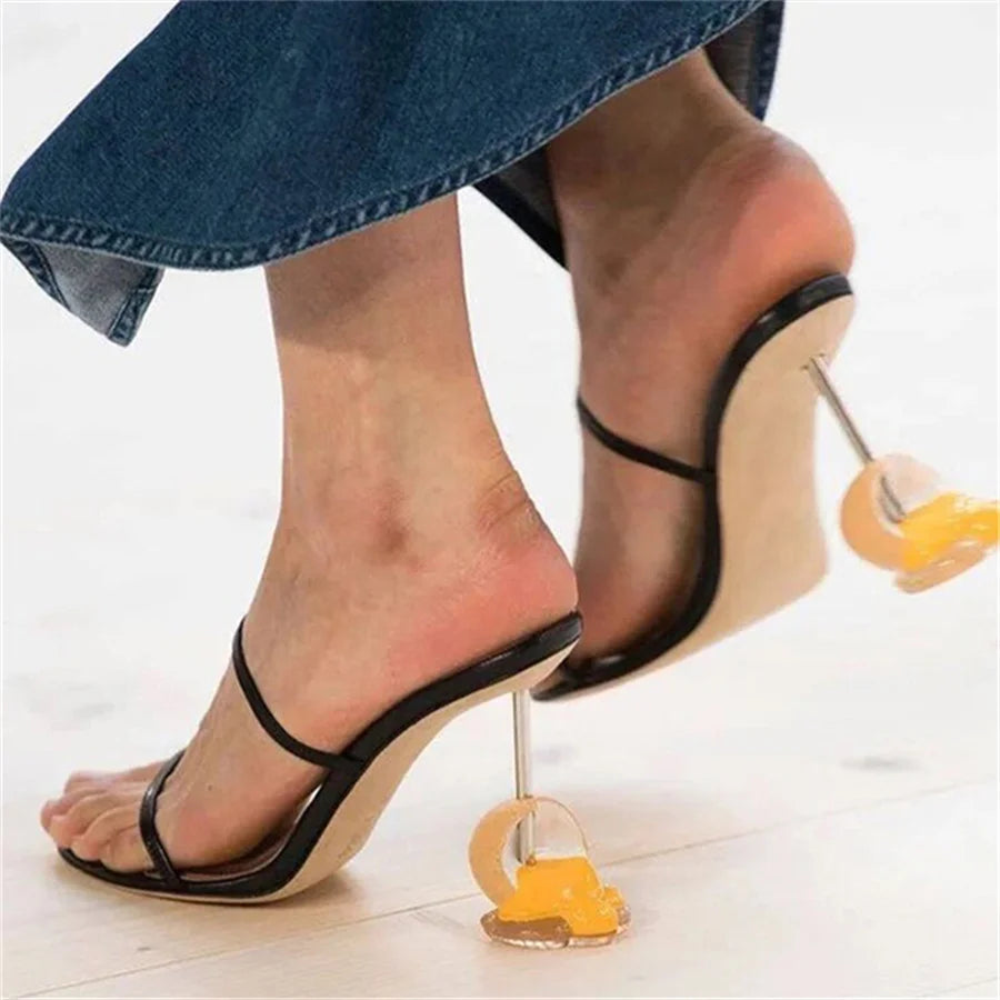 Strange Egg Heel Women Slippers High Heel Shoes Dress Pumps Ladies Sexy Slides Designer Summer Gladiator Sandals Woman Stiletto