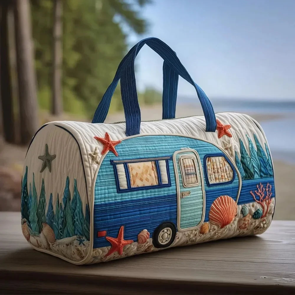 Adjustable Strap Quilted Duffle Bag 3D Quilting Craft Tote Bags Short-distance Handbag Large Capacity Travel Duffel Bag