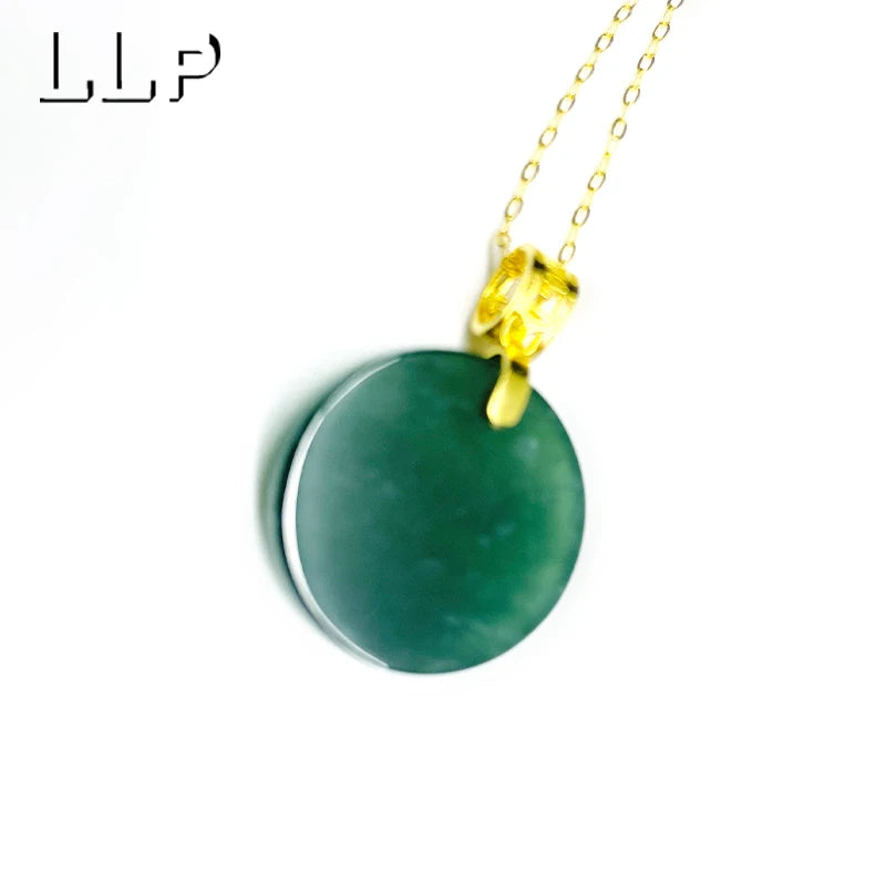 S925 Silver Inlaid With Natural Blue Water Emerald Round Pendant For Girls As a Festival Gift Or Charm For Protection